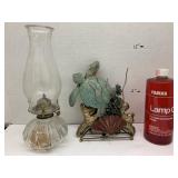Oil Lamp w Hurricane, Lamp oil Full, Metal