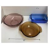 3 Baking Dishes, Pyrex and Fireking