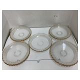 9 Vntg Playes, Laced Edges with gold colored trim