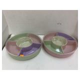 2 Serving Dishes with Removable Trays
