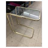 Side table, glass has chip