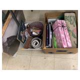 2 boxes of misc and picture