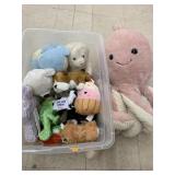 Box of stuffed animals, BAB, webkinz, misc
