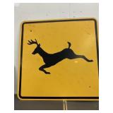 Metal deer crossing sign (2ft x 2ft)