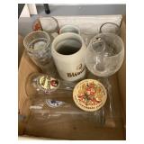 Flat of German glasses & steins
