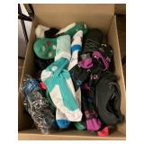 Box of socks and shoes