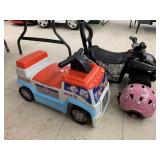 Paw Patrol Riding toy, mini 4-wheeler, helmet