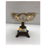Fine Marble Base Italy Glass Candy Dish