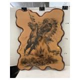 Wood epoxy Native American picture