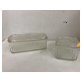 Vntg pressed glass refrigerator containers