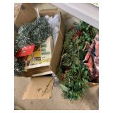 2 boxes of Christmas decor and misc