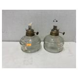 Pair of glass oil lamp bases