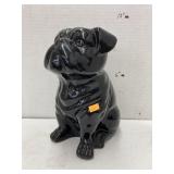 Ceramic black dog figure