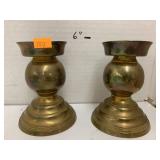 2 Brass Candle Stick Holders