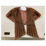 Mink Cape/ Stole auburn Brown