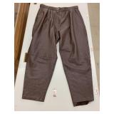 Brown Leather Pants, size 24, seam needs repaired