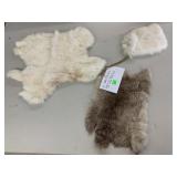 2 Rabbit Fur Pelts and purse Wristlet
