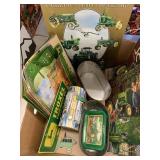 John Deere metal sign and misc decor