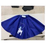 Royal Blue Poodle Skirt waist: 50", Length 25"