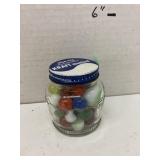 Vntg Heinz glass jar filled with marbles