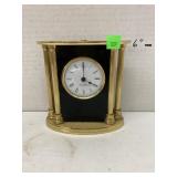 Vntg Seth Thomas brass & black column clock