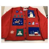Vntg Marissa Christina Holiday Cardigan, size