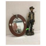 Western figure & mirror (broken horn)