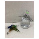 Glass starfish & snowman