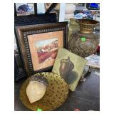 Pictures, mirror, bowl, & decor