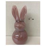 Pink swirl glass rabbit
