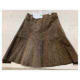 Brown Suede Leather Skirt sz 12