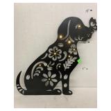 Lighted metal dog cut out
