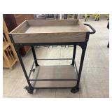 Franklin Bar Cart and Wine Rack Weathered Gray