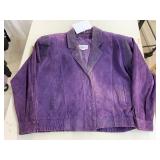 Purple Retro Leather Jacket, Size L