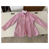 Pink Suede Leather Coat, Size XL