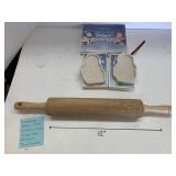 2cnt Longaberger Snowman cookie molds and wooden