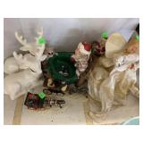 Group of angel, reindeer, misc Christmas decor