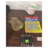Hooks, Marine corp mug, & Misc Lot