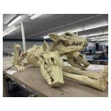 Animated Three-Headed Doberman Dog Skeleton