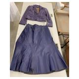 Purple Leather Jacket, Size PM and Skirt