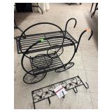 Metal Cart & Coat Rack - wheel needs repair