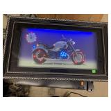 Light up Motorcycle clock, approx 27in x 16in