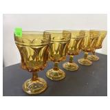 Fairfield Amber Water Goblets made by Anchor