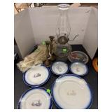 Vintage / Antique Items Lot w/ Lamp,