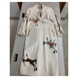 Custom Painted duster coat sz S, Where Itat Santa