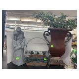 Decorative Vase, Basket, Statue Lot