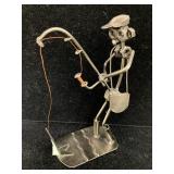 Fisherman Figure, Metal Art Nuts & Bolts