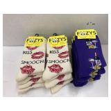 12 beige & 8 purple pr. of socks (sock size 9-11)