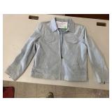 Light Grey Suede Leather Jacket, Size L