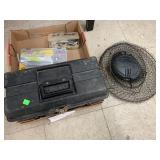 Fishing lures, bait, net, misc